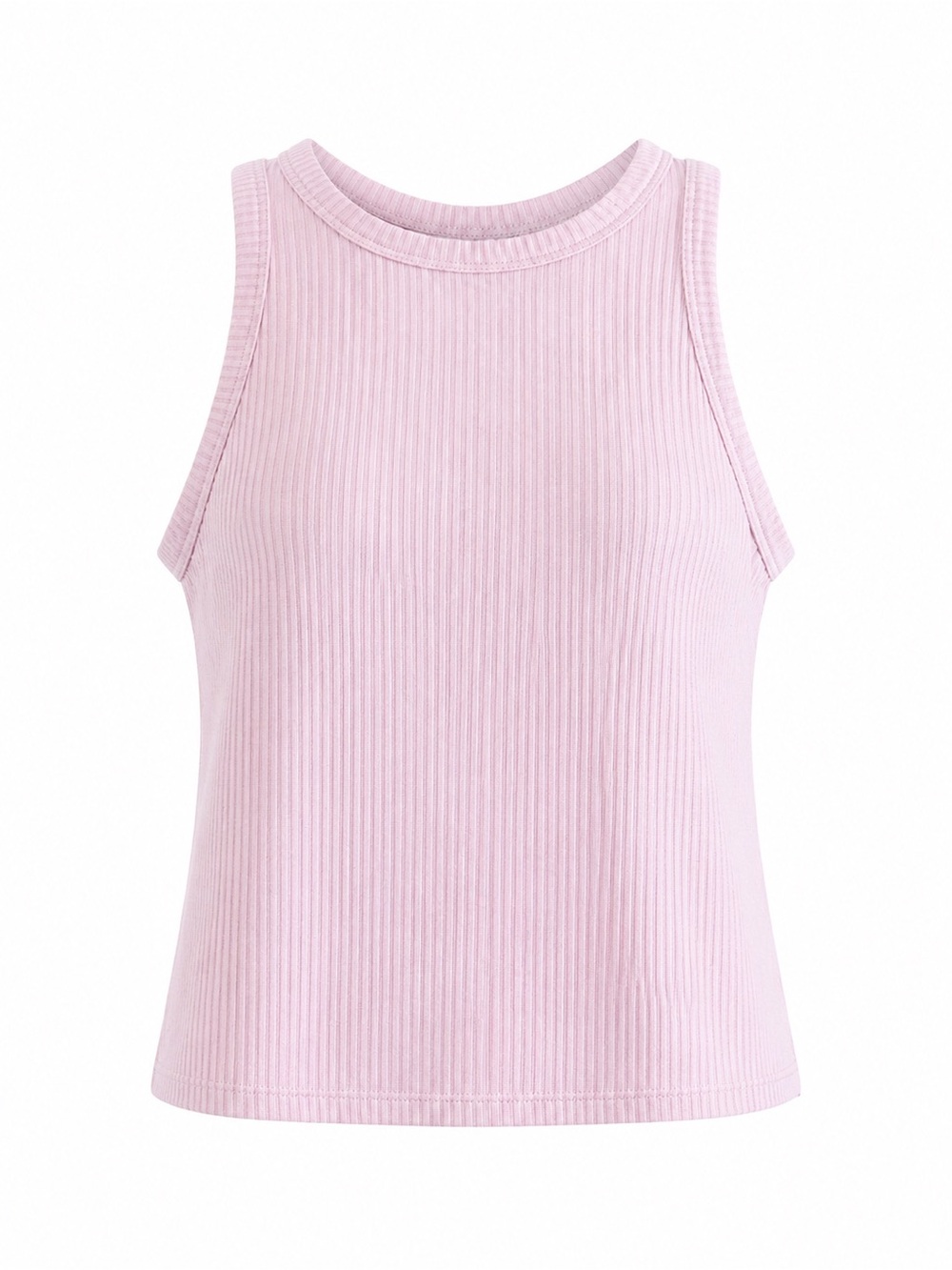 The Commons Girls XL Mauve Ribbed Tank Top Soft Stretch Crew Neck Casual Basic
